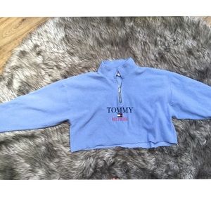 Vintage cropped Tommy Hilfiger fleece quarter zip